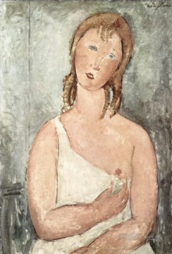 Amedeo Modigliani Painting - chica con camisa pelirroja 1918 Amedeo Modigliani